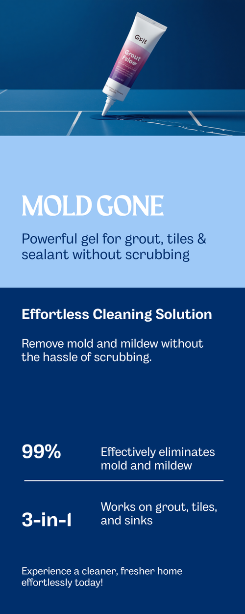 Dulzeo Mold & Grout Cleaning Gel — white tube, purple-pink gradient label